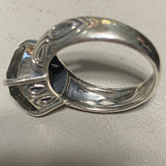 Laboradorite Ring Size 6 Sterling Silver Tested 10mm x 10mm Stone - Picture 8 of 10